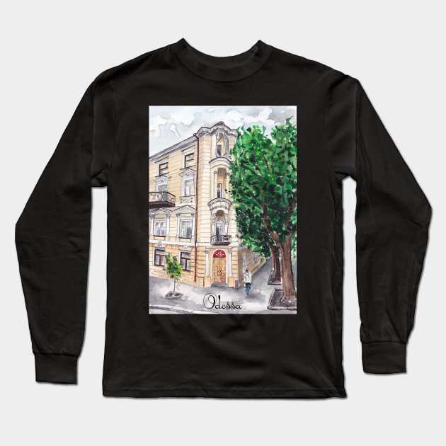 Odessa. Marazliyivska Street Long Sleeve T-Shirt by feafox92